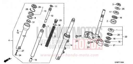 STEERING STEM/FRONT FORK NHX110WH8 de 2008